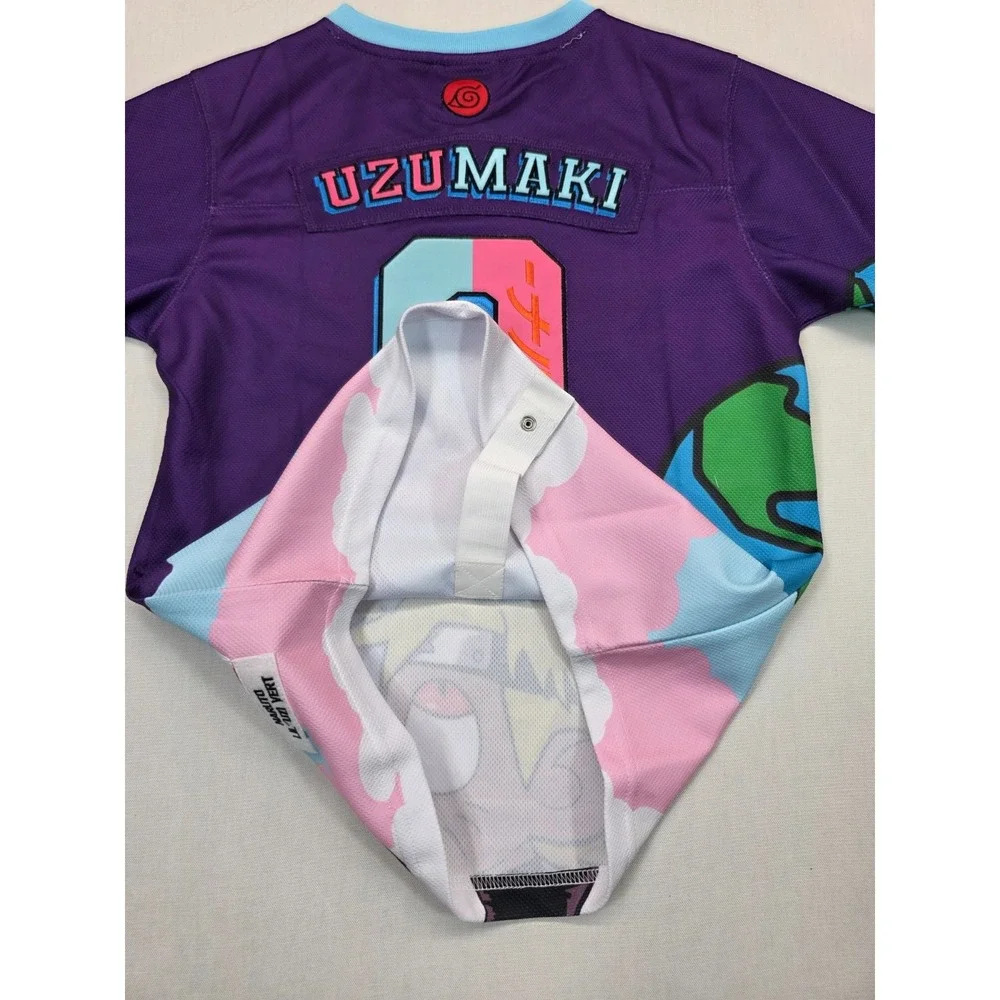 Naruto Lil Uzi Vert Jersey Youth Medium Yellow Yokai Anime Hockey Kids‎ Tee